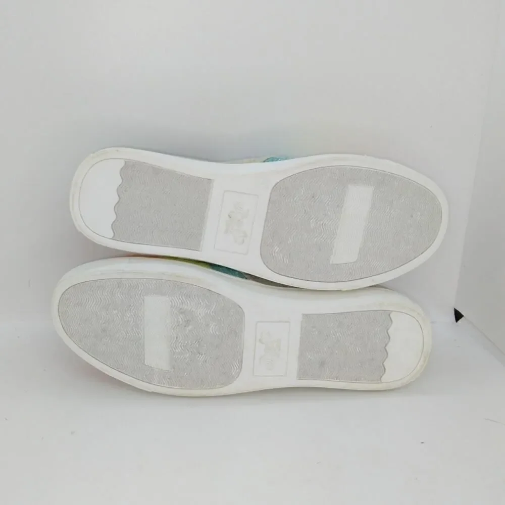 JoJo Siwa Girls NEW w/Box Rainbow Glitter Slip-on Sneakers - sz. 3 1/2 CUTE!